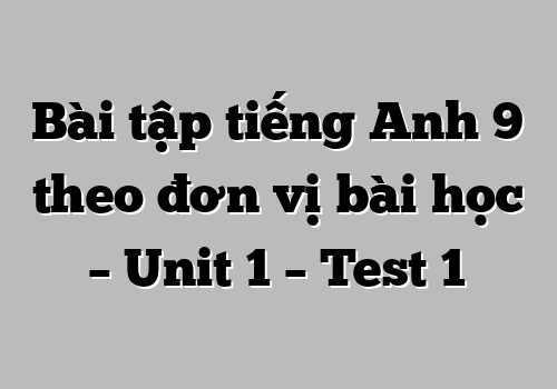 Bài tập tiếng Anh 9 theo đơn vị bài học – Unit 1 – Test 1
