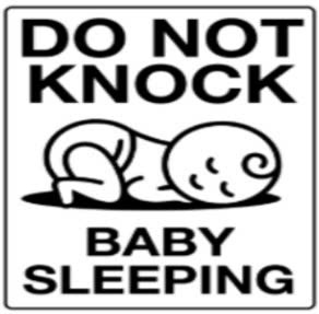 Do not knock baby sleeping sign
